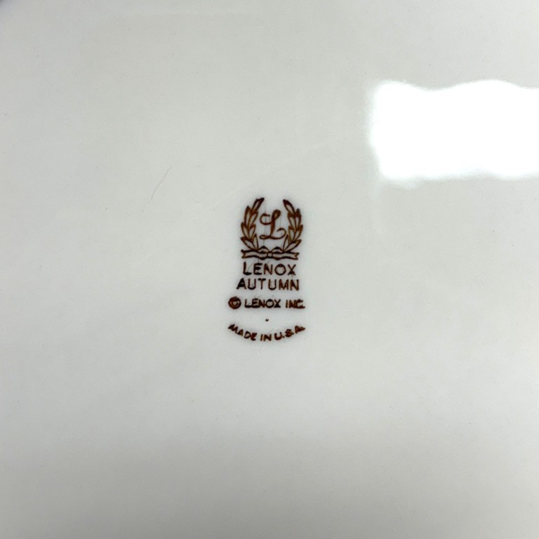 Lenox "Autumn" Blue Rimmed China Set for 9 Lenox "Autumn" Blue Rimmed China Set for 9