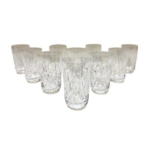 Set of 10 Waterford Lismore Crystal 12oz Flat Tumbler Glasses