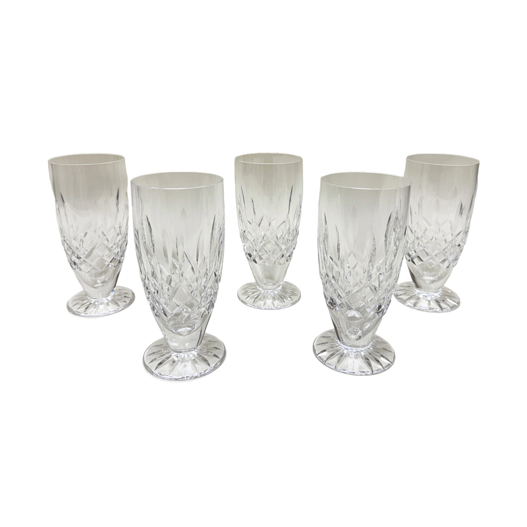 Set of 5 Waterford Lismore Crystal Iced Tea Glasses