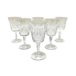 Set of 6 Waterford Lismore Crystal Water Goblets