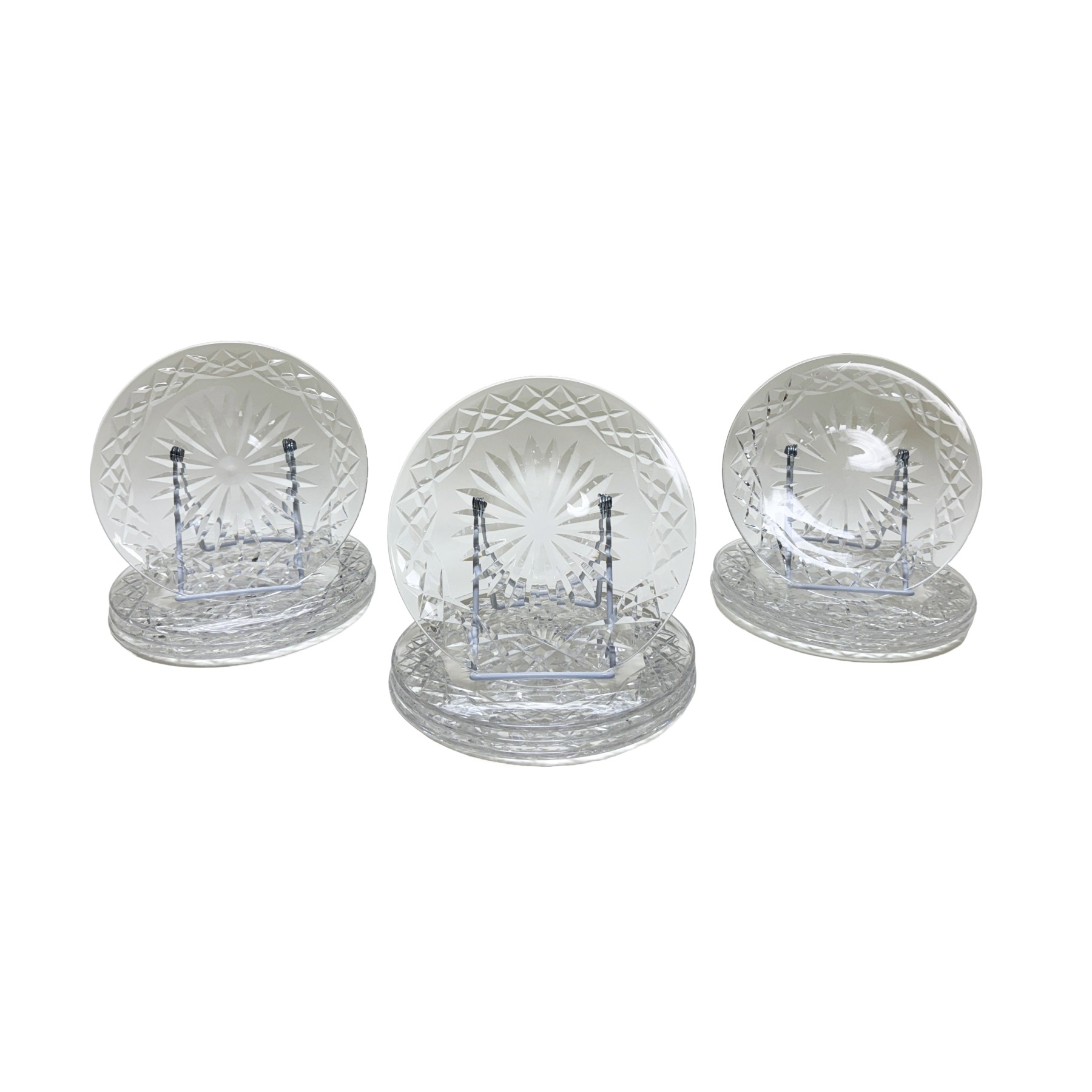 Set of 12 Waterford Adare Crystal Luncheon Plates