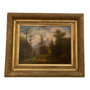 Original 19th Century Hudson Valley School Oil on Canvas Landscape Painting