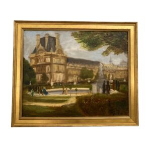 Original Signed Oil on Board Painting of the Louvre in Paris