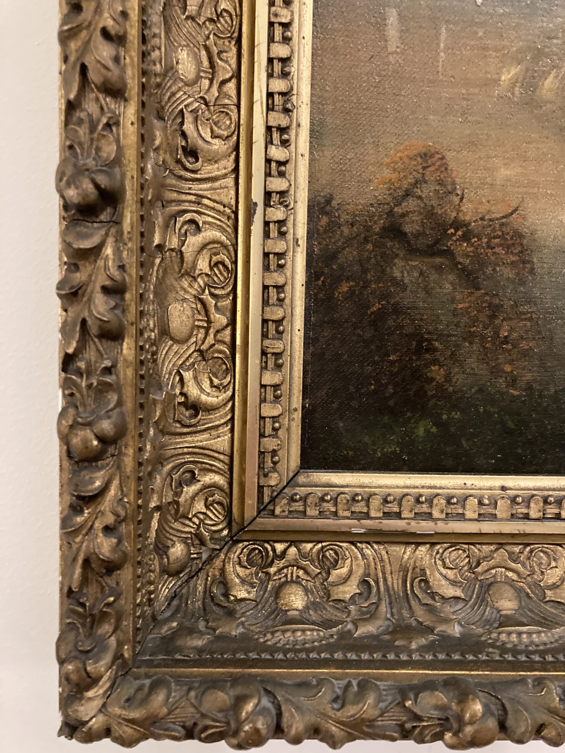 Original Oil on Board Continental Painting of Mountain Landscape with River Original Oil on Board Continental Painting of Mountain Landscape with River