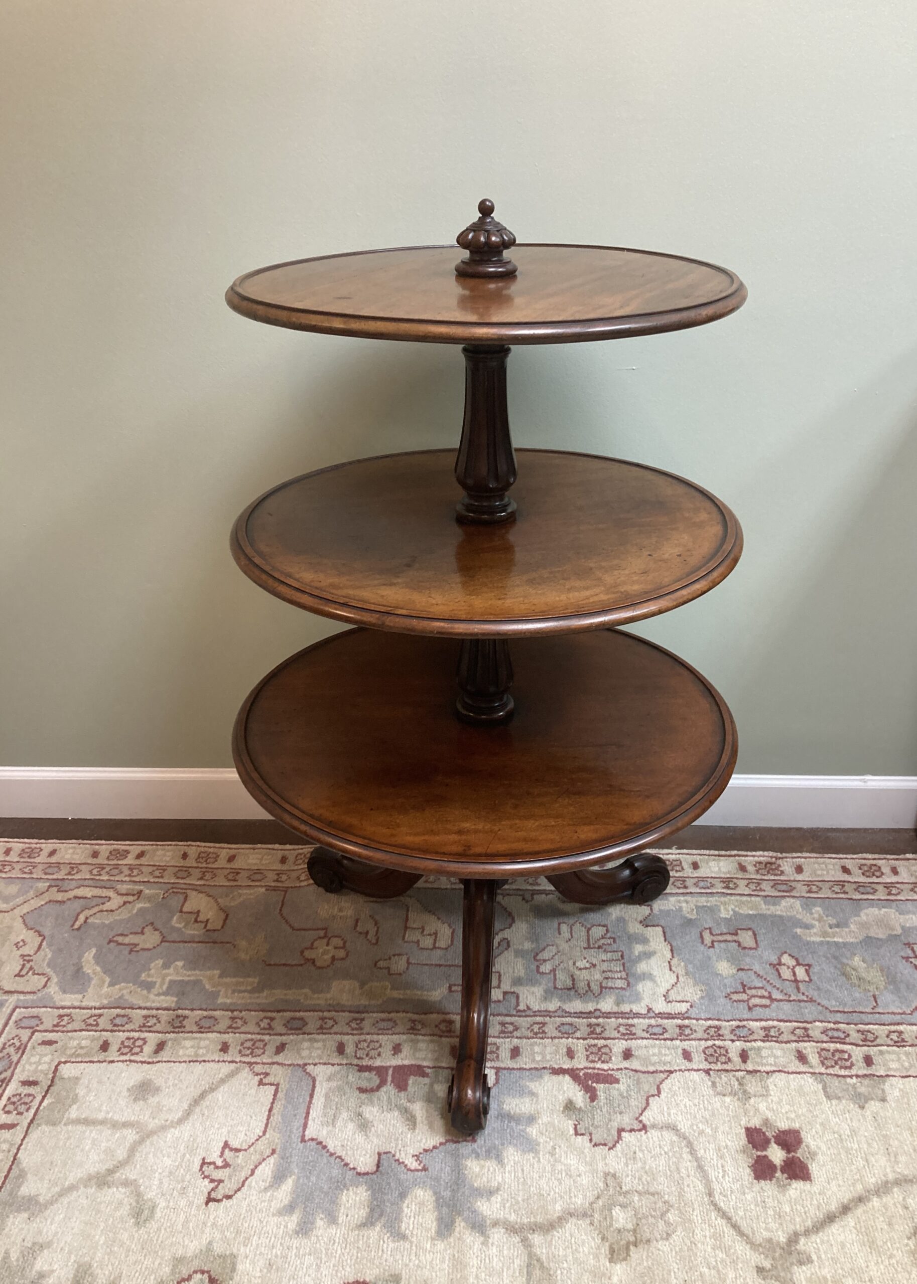 19th Century Three Tier Mahogany Dumbwaiter with Revolving Shelves 19th Century Three Tier Mahogany Dumbwaiter with Revolving Shelves