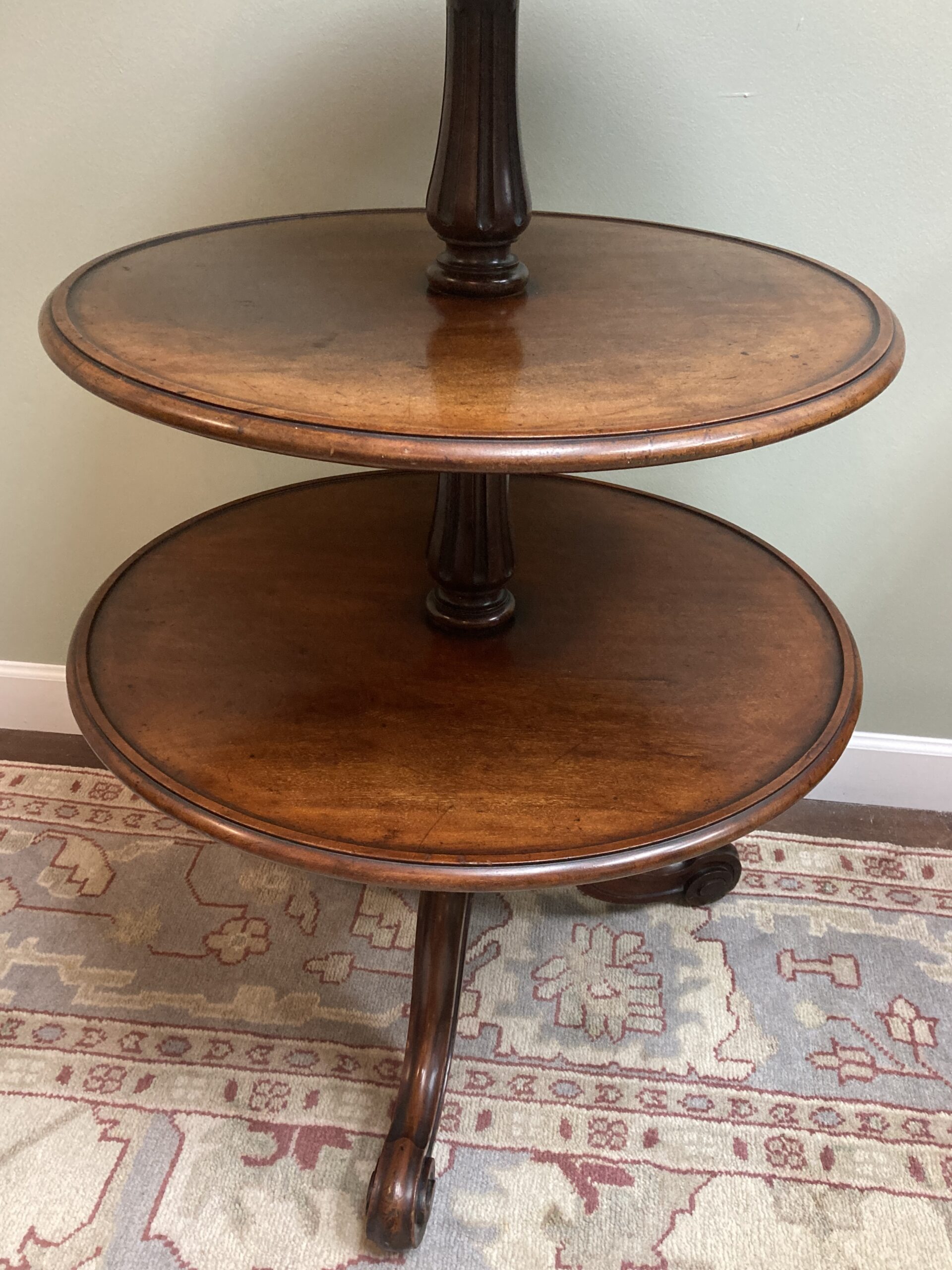 19th Century Three Tier Mahogany Dumbwaiter with Revolving Shelves 19th Century Three Tier Mahogany Dumbwaiter with Revolving Shelves
