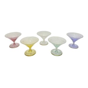 Set of 5 Moser Handcrafted Crystal Maharani Cocktail / Dessert Coupes New in Box