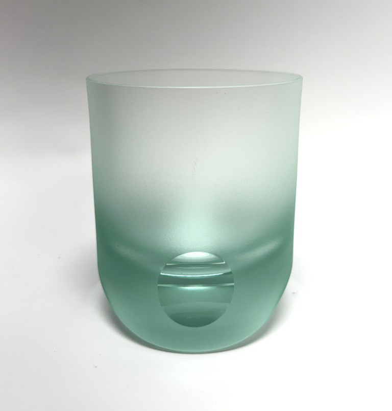 Teal Moser Frosted Tipsy Whiskey Glass New in Box Teal Moser Frosted Tipsy Whiskey Glass New in Box