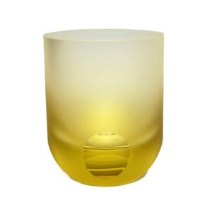 Yellow Moser Frosted Tipsy Whiskey Glass New in Box