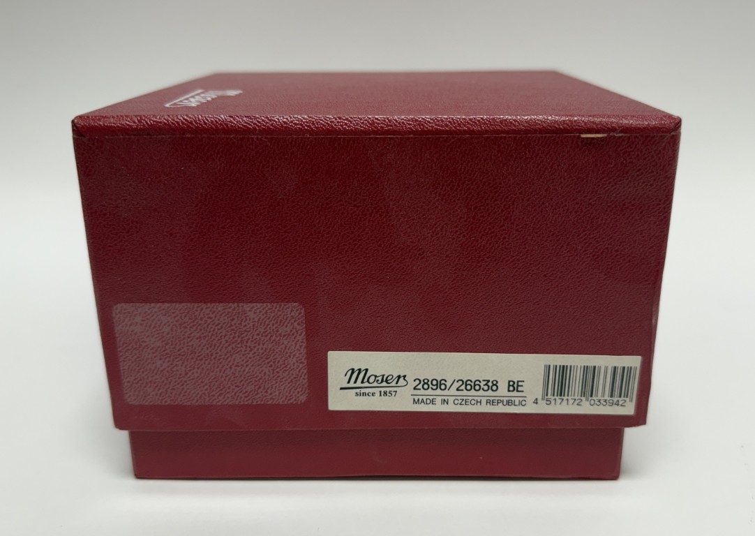 Navy Moser Frosted Tipsy Whiskey Glass New in Box Navy Moser Frosted Tipsy Whiskey Glass New in Box