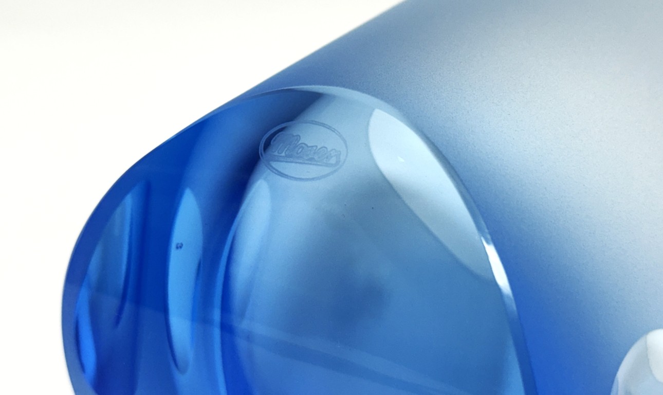 Navy Moser Frosted Tipsy Whiskey Glass New in Box Navy Moser Frosted Tipsy Whiskey Glass New in Box