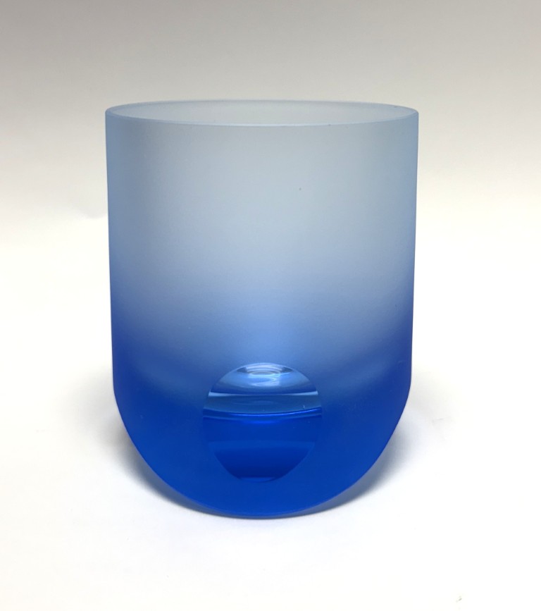 Navy Moser Frosted Tipsy Whiskey Glass New in Box Navy Moser Frosted Tipsy Whiskey Glass New in Box