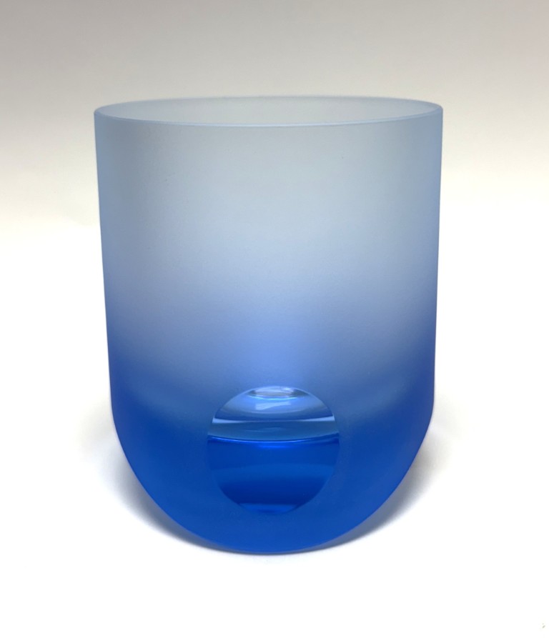 Navy Moser Frosted Tipsy Whiskey Glass New in Box Navy Moser Frosted Tipsy Whiskey Glass New in Box