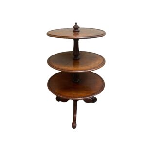 19th Century Three Tier Mahogany Dumbwaiter with Revolving Shelves