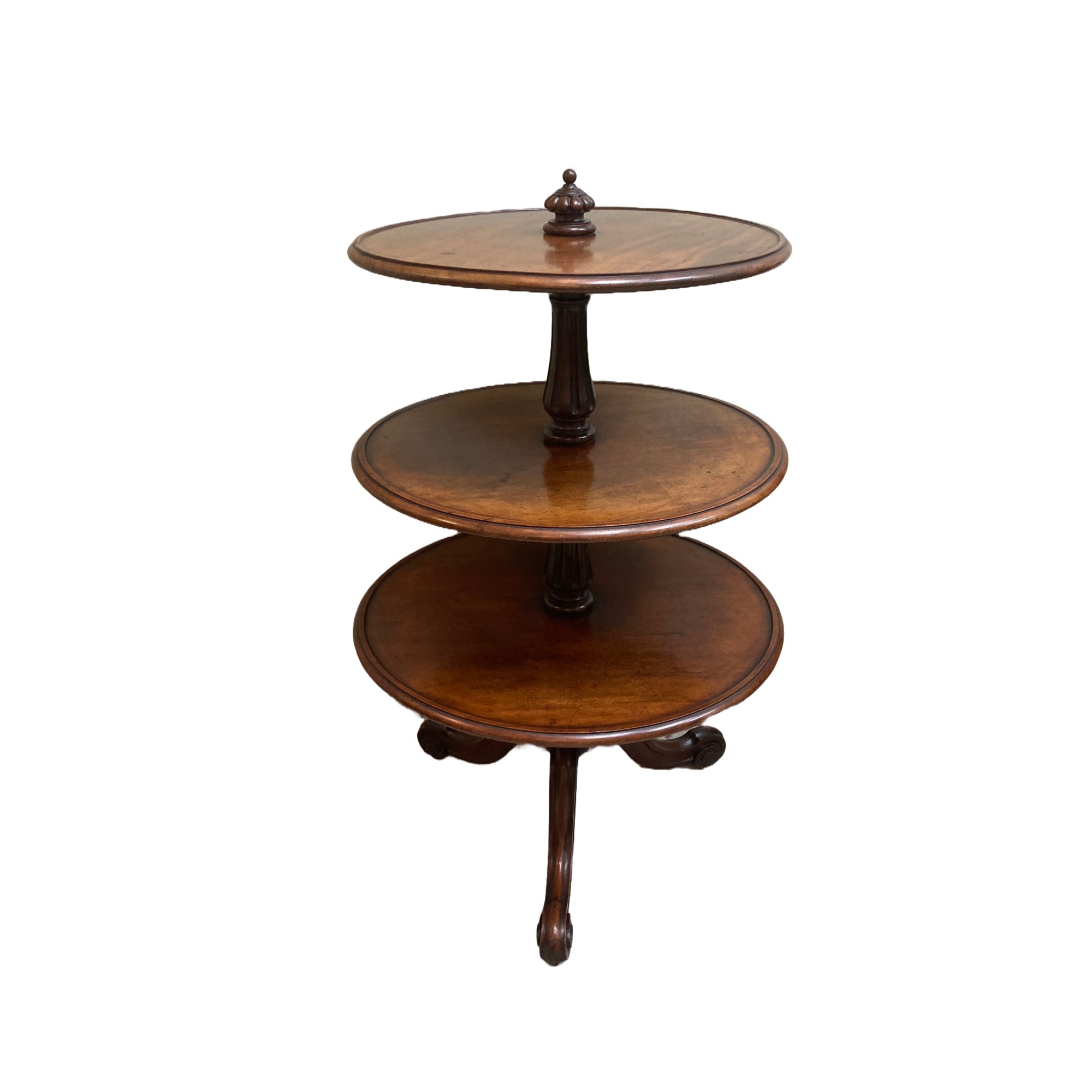 19th Century Three Tier Mahogany Dumbwaiter with Revolving Shelves 19th Century Three Tier Mahogany Dumbwaiter with Revolving Shelves