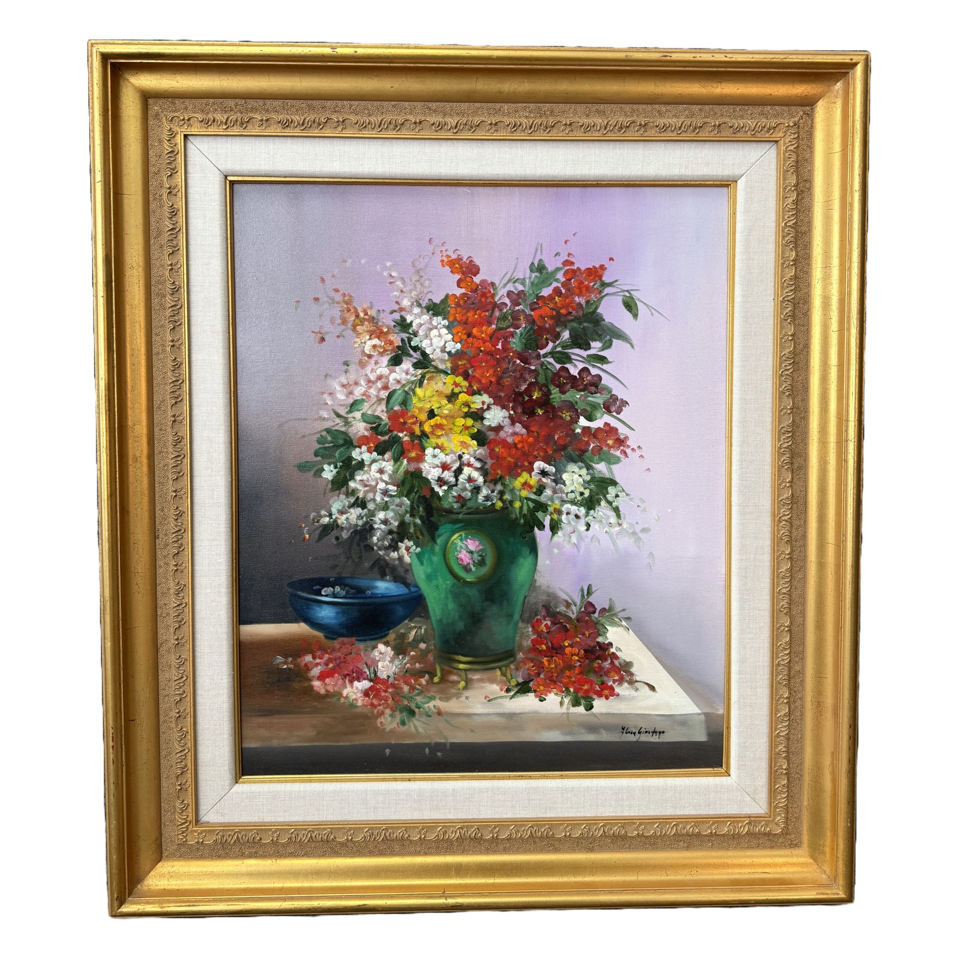 Original Signed Floral Still Life Oil on Canvas Original Signed Floral Still Life Oil on Canvas