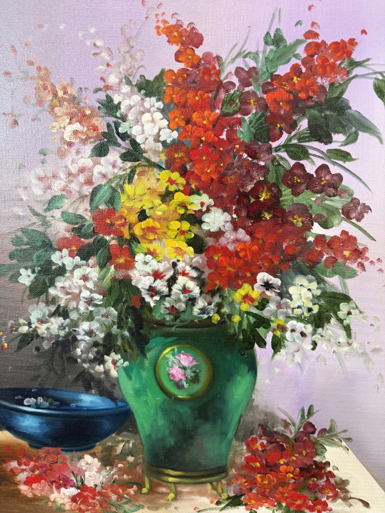 Original Signed Floral Still Life Oil on Canvas Original Signed Floral Still Life Oil on Canvas