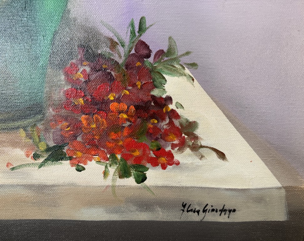 Original Signed Floral Still Life Oil on Canvas Original Signed Floral Still Life Oil on Canvas