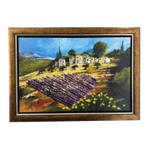 Original Colorful Tuscan Themed Landscape Oil on Canvas