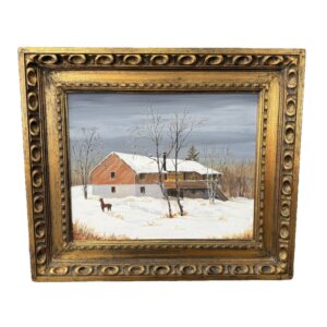 Original Oil on Canvas of Winter Scene