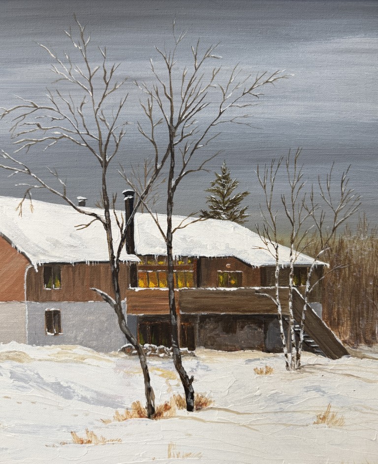 Original Oil on Canvas of Winter Scene Original Oil on Canvas of Winter Scene