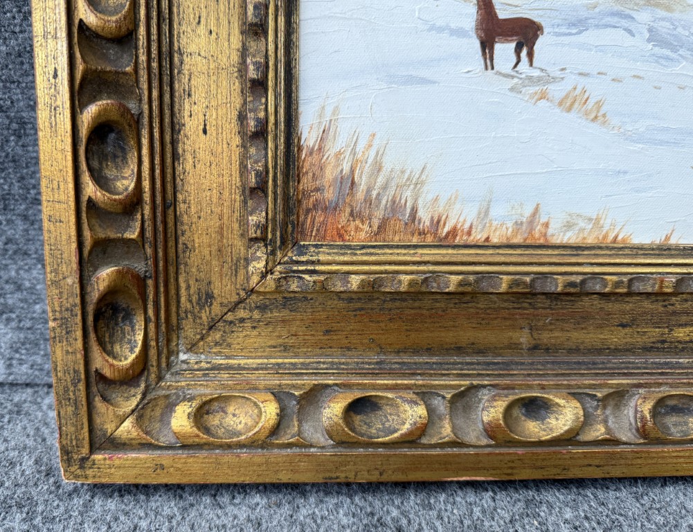 Original Oil on Canvas of Winter Scene Original Oil on Canvas of Winter Scene