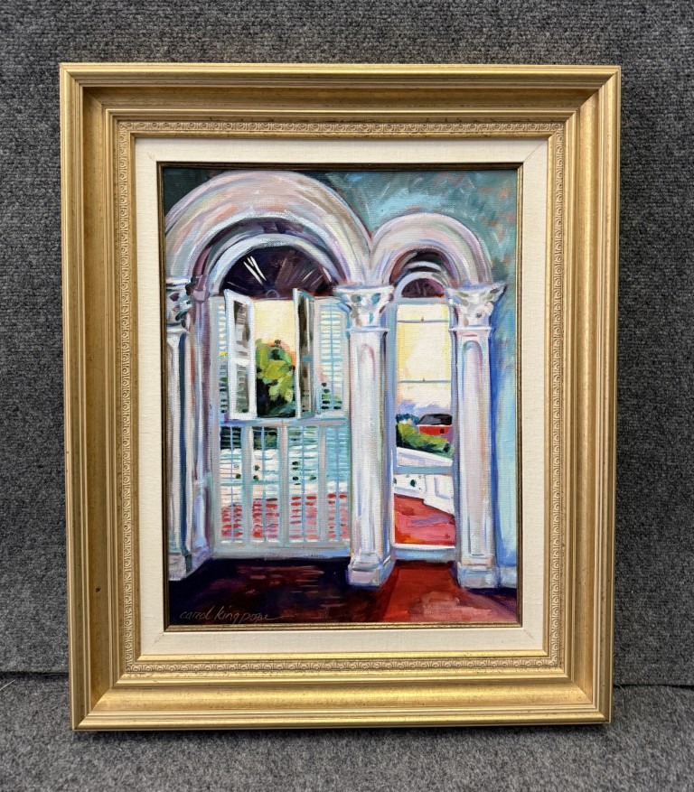 A2104 (1)Painting of Blue Room & Window by Carol King Pope Painting of Blue Room & Window by Carol King Pope