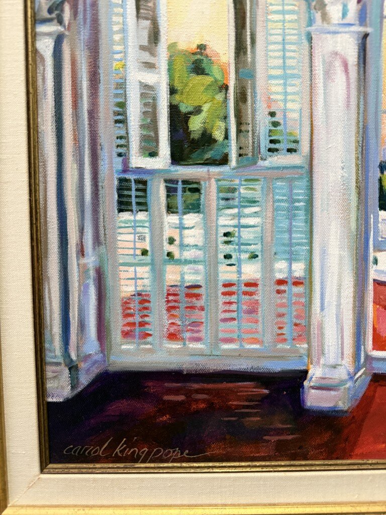 A2104 (5)Painting of Blue Room & Window by Carol King Pope Painting of Blue Room & Window by Carol King Pope