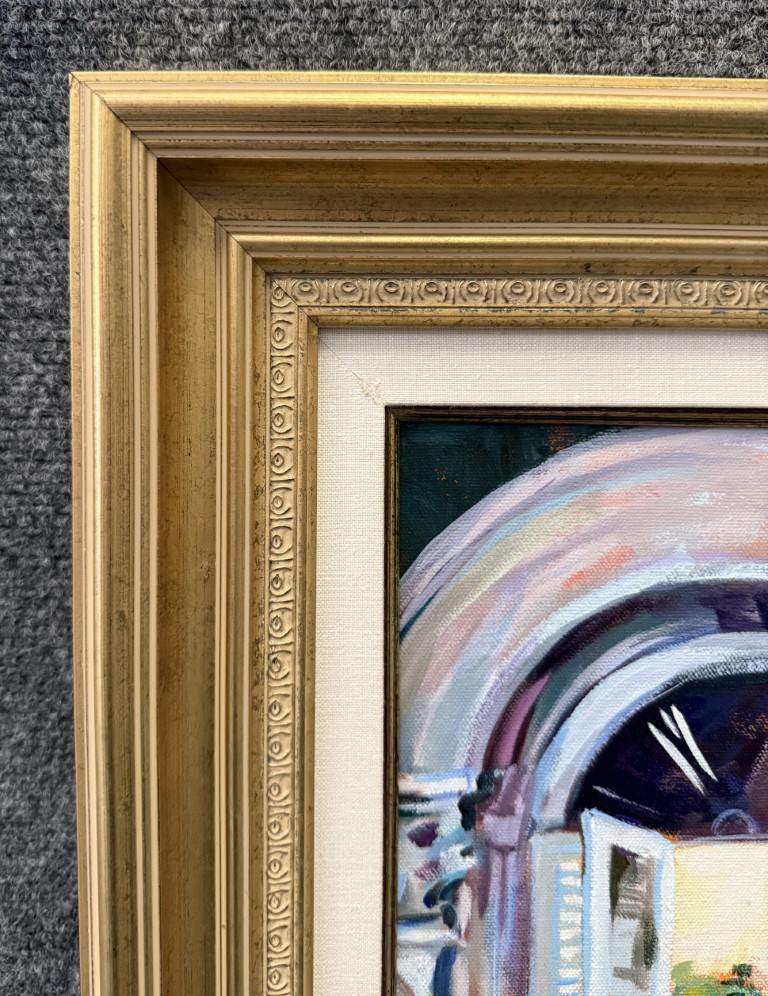 A2104 (7)Painting of Blue Room & Window by Carol King Pope Painting of Blue Room & Window by Carol King Pope