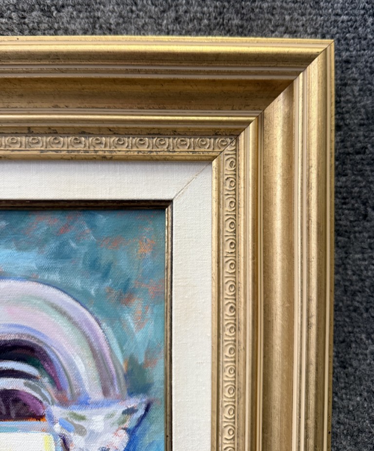 A2104 (8)Painting of Blue Room & Window by Carol King PopePainting of Blue Room & Window by Carol King Pope Painting of Blue Room & Window by Carol King Pope