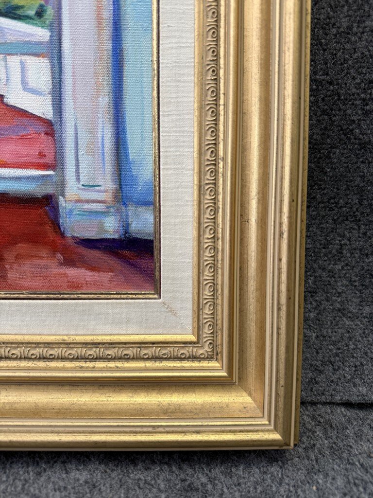 A2104 (9)Painting of Blue Room & Window by Carol King Pope Painting of Blue Room & Window by Carol King Pope