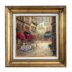 Original Oil on Canvas of Cafe signed W. Eddie