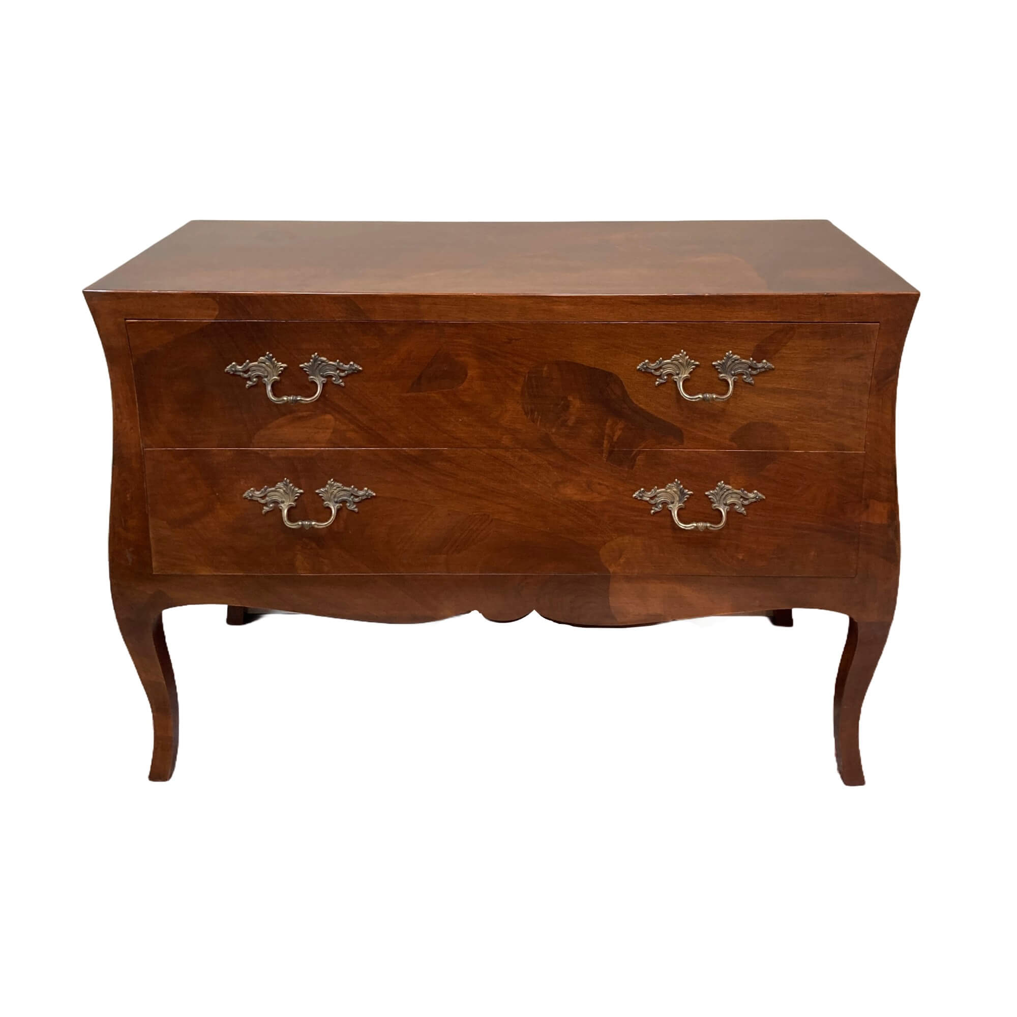 Olivewood Bombe Style Chest with Two Drawers Olivewood Bombe Style Chest with Two Drawers