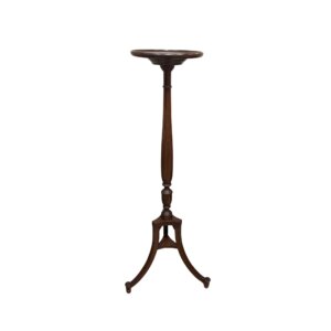 Tall Mahogany Dish Top Plant Stand with Three Angular Legs