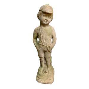 Garden Statue of Young Boy and Frog