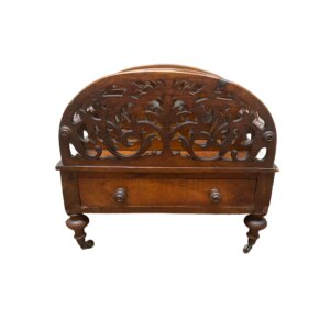 19th Century Carved Walnut Canterbury