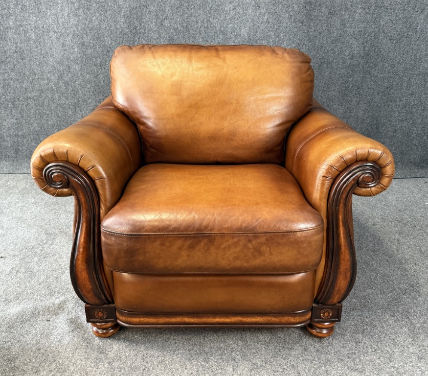 Brown Leather Club Chair and Ottoman Brown Leather Club Chair and Ottoman