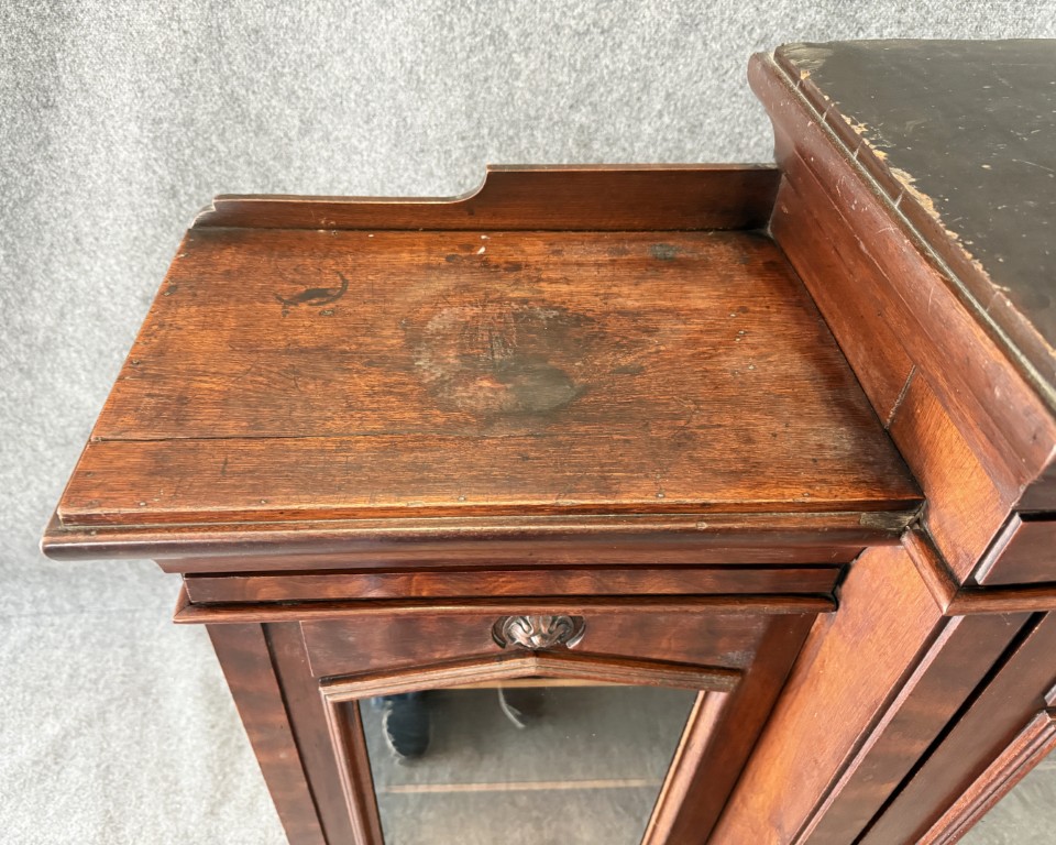 c1885 Eastlake Walnut Three Door Bookcase c1885 Eastlake Walnut Three Door Bookcase