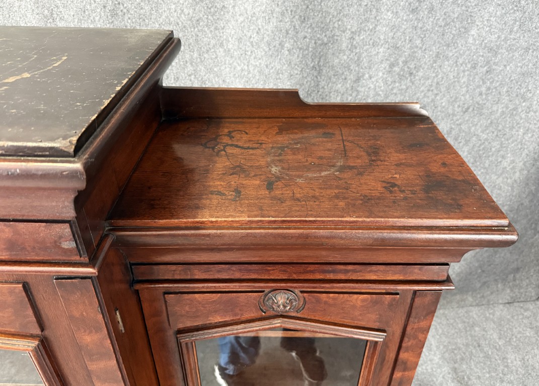 c1885 Eastlake Walnut Three Door Bookcase c1885 Eastlake Walnut Three Door Bookcase