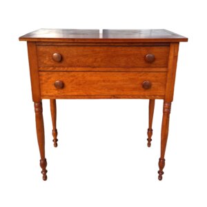 Early 1900s Solid Cherry Two Drawer Hunt Board