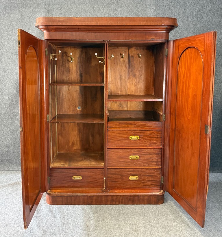 19th Century Mahogany Two-Door Wardrobe 19th Century Mahogany Two-Door Wardrobe