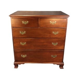 Vintage Five Drawer Solid Cherry Dresser Chest