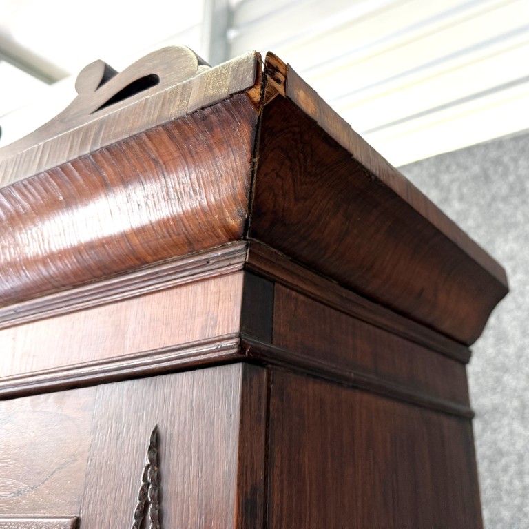 19th Century Rosewood Secretary Desk with Bookcase Top 19th Century Rosewood Secretary Desk with Bookcase Top