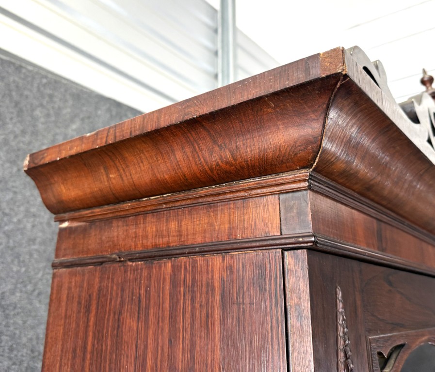 19th Century Rosewood Secretary Desk with Bookcase Top 19th Century Rosewood Secretary Desk with Bookcase Top