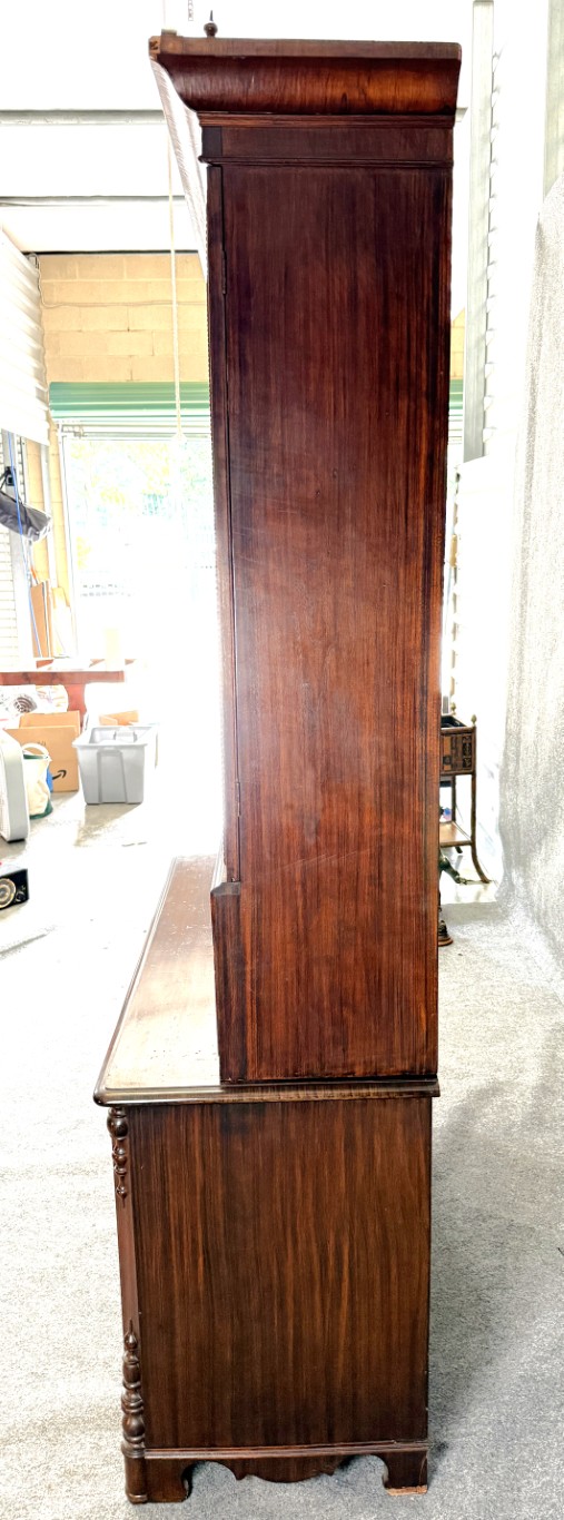 19th Century Rosewood Secretary Desk with Bookcase Top 19th Century Rosewood Secretary Desk with Bookcase Top