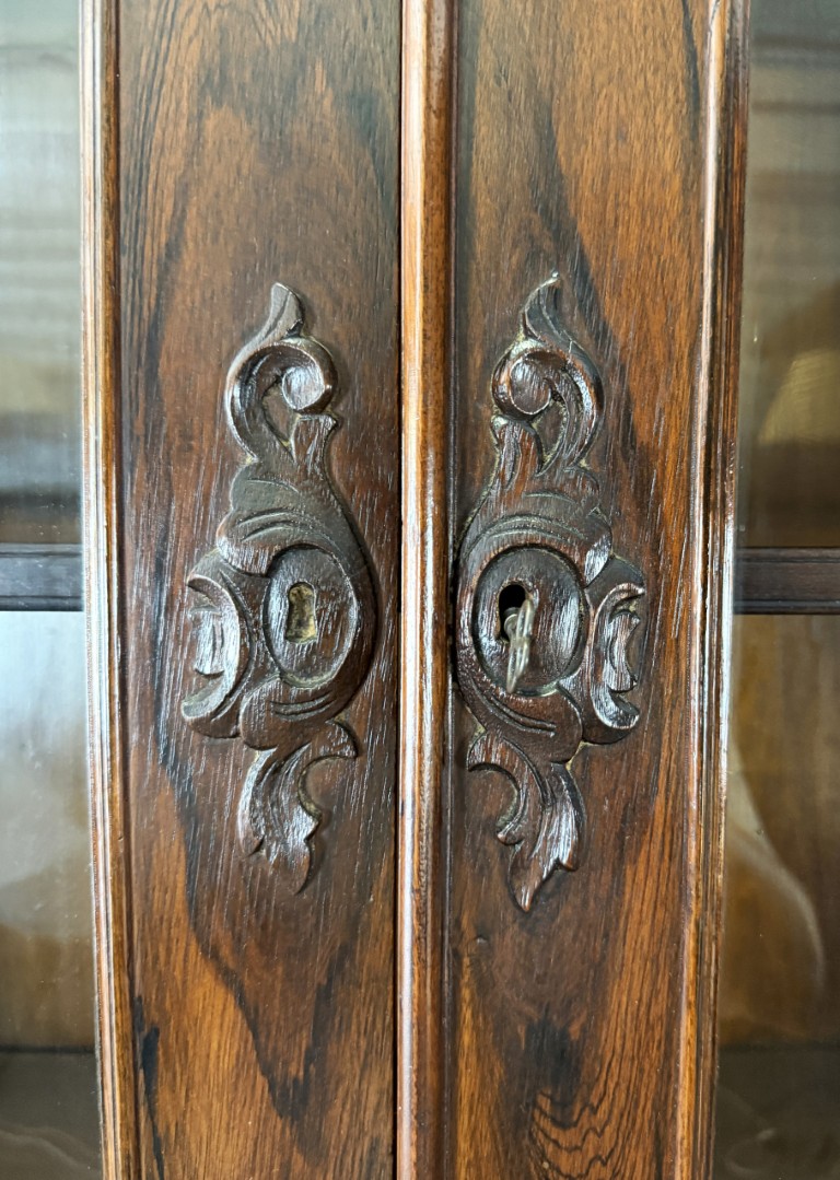 19th Century Rosewood Secretary Desk with Bookcase Top 19th Century Rosewood Secretary Desk with Bookcase Top