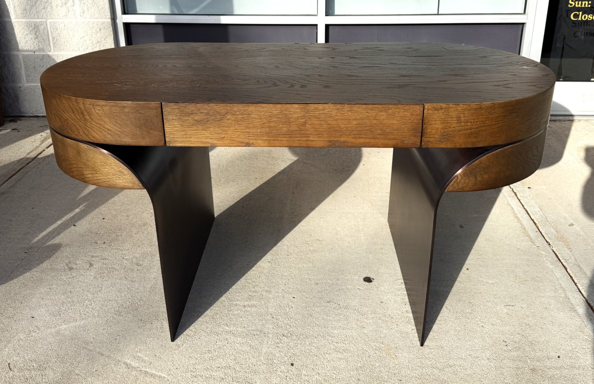 Restoration Hardware Elodi Desk in Brown Oak Restoration Hardware Elodi Desk in Brown Oak