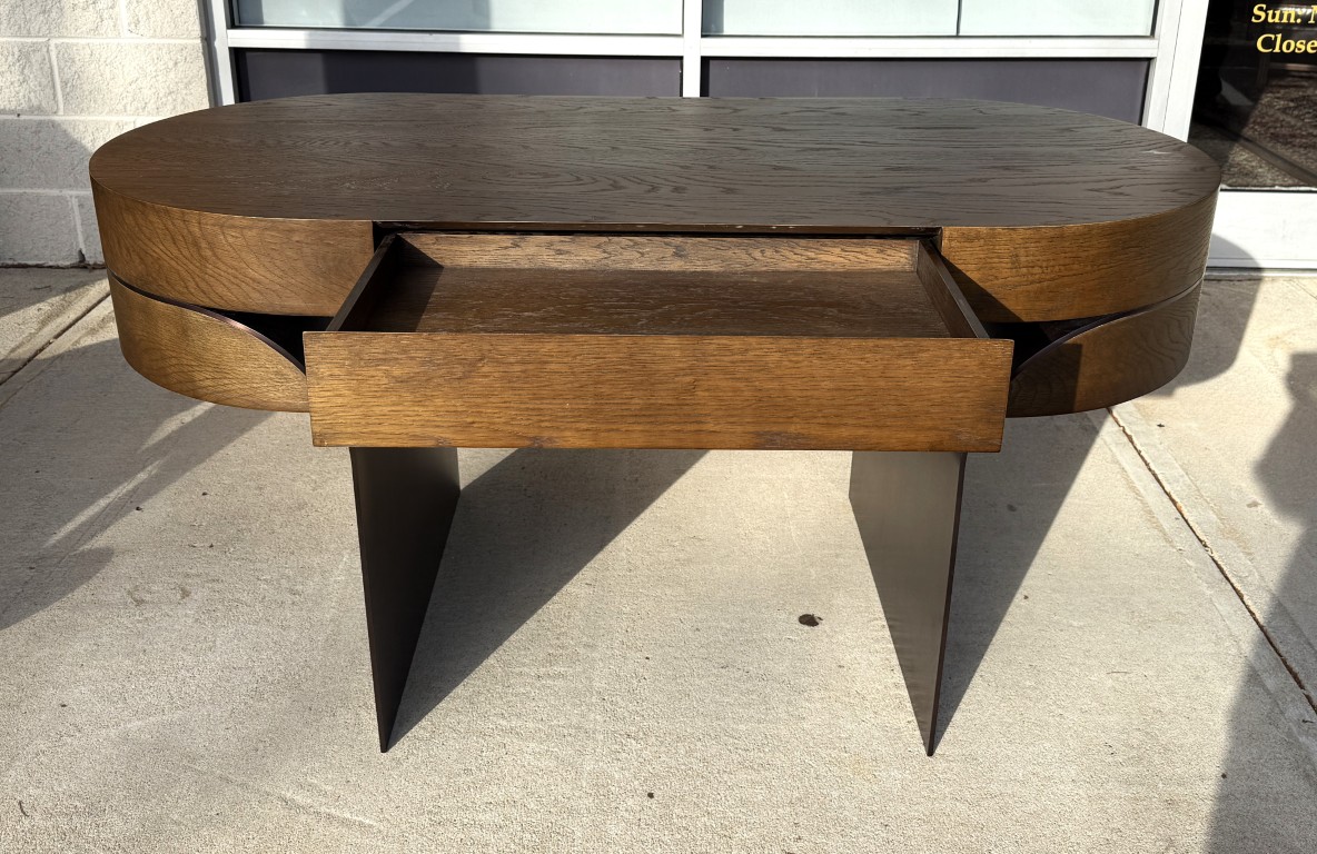 Restoration Hardware Elodi Desk in Brown Oak Restoration Hardware Elodi Desk in Brown Oak