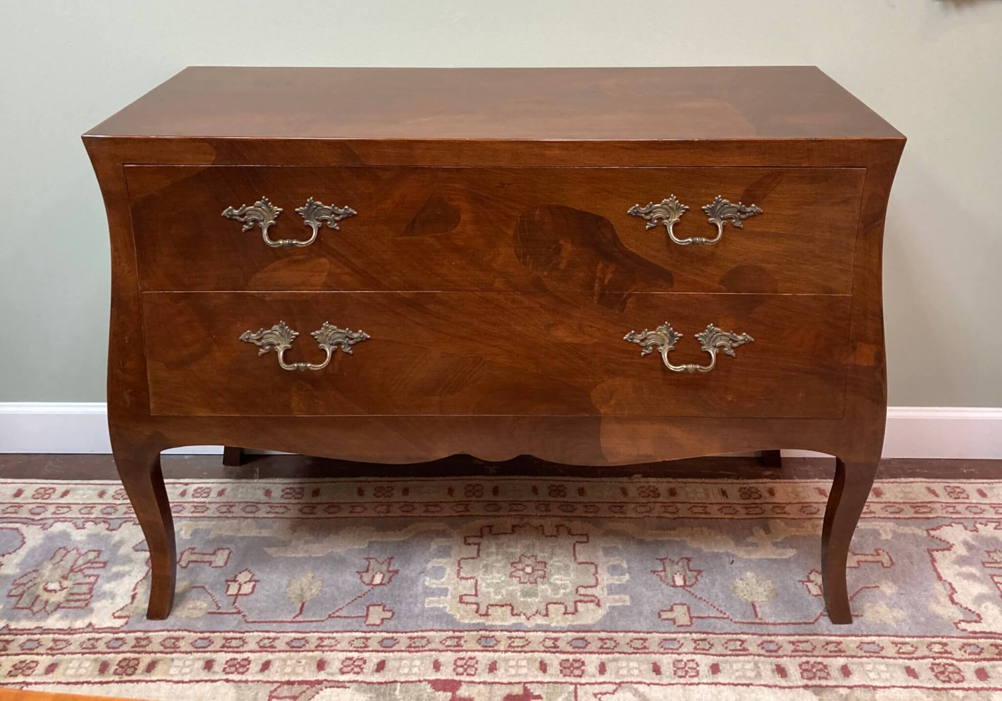 Olivewood Bombe Style Chest with Two Drawers Olivewood Bombe Style Chest with Two Drawers