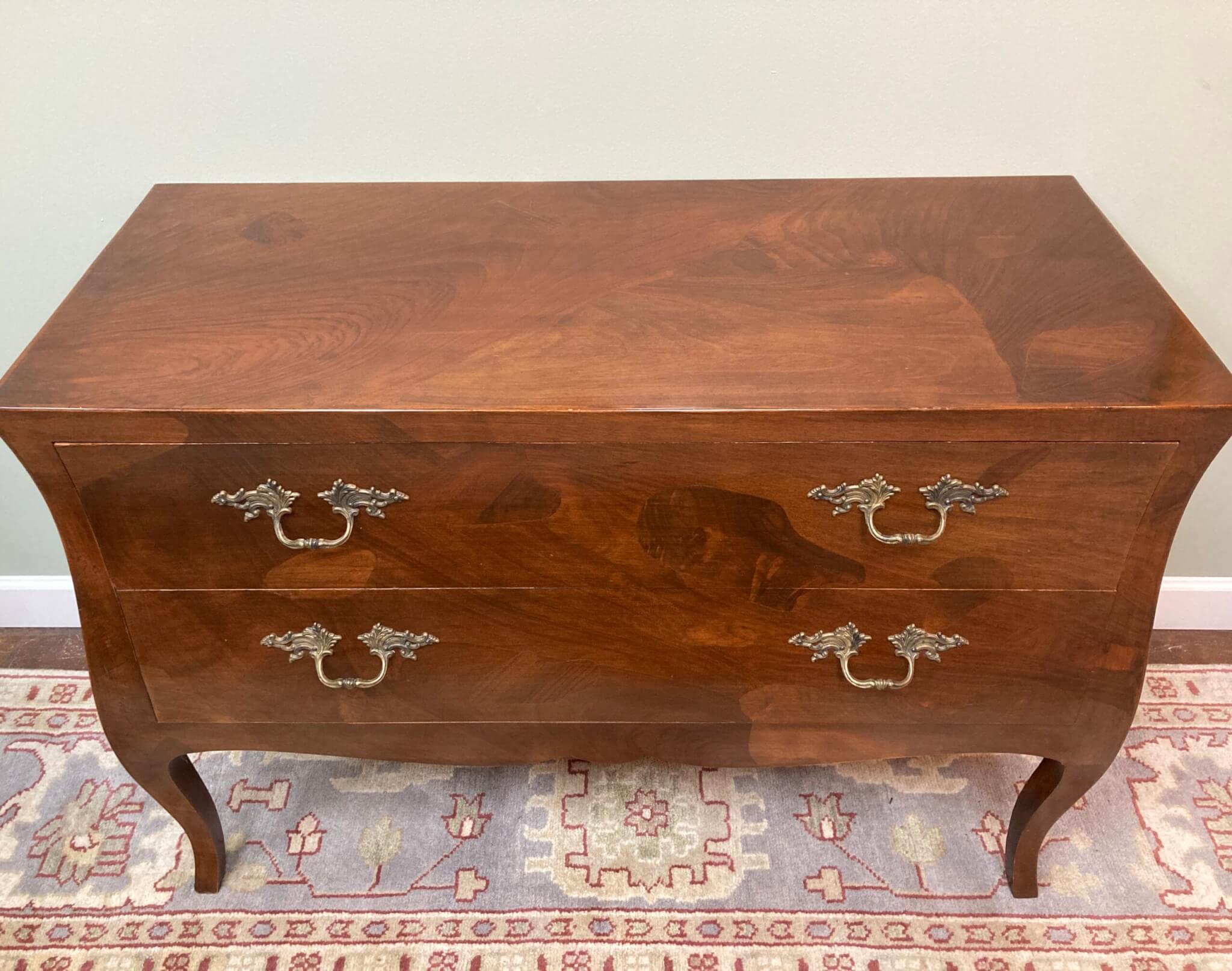 Olivewood Bombe Style Chest with Two Drawers Olivewood Bombe Style Chest with Two Drawers